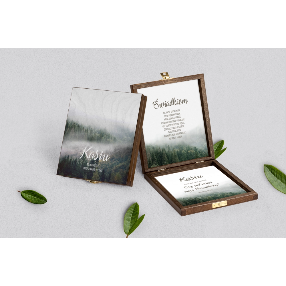 Prośba o&nbsp;świadkowanie - brązowe puzzle Forest - Motyw 2