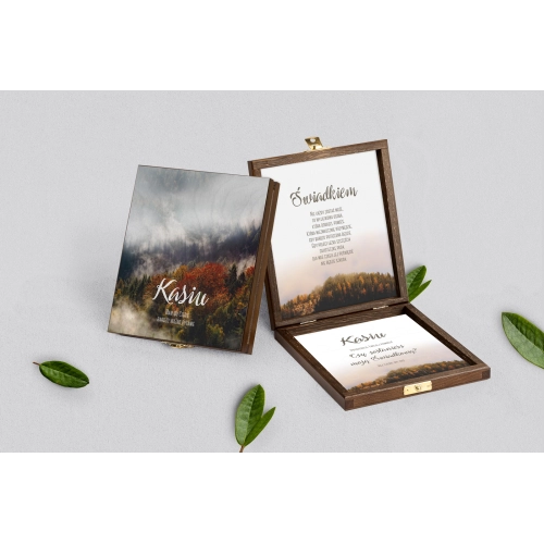 Prośba o&nbsp;świadkowanie - brązowe puzzle Forest - Motyw 3