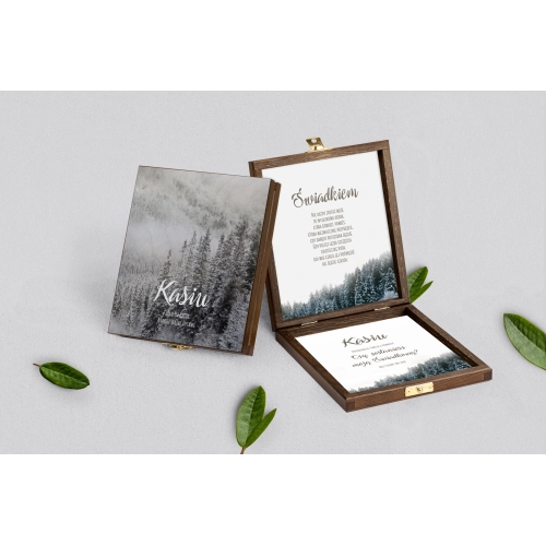 Prośba o&nbsp;świadkowanie - brązowe puzzle Forest - Motyw 4