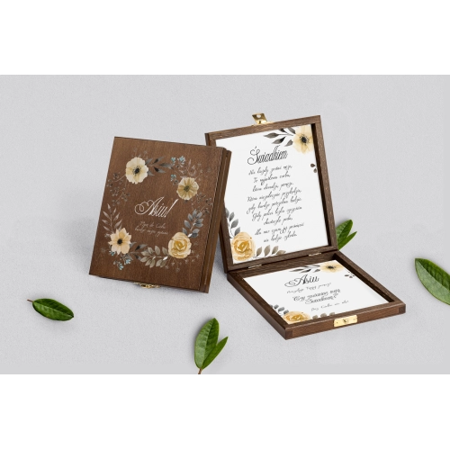 Prośba o&nbsp;świadkowanie - brązowe puzzle Akwarelowe Wianki Motyw 4