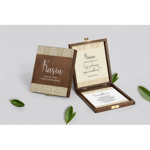 Prośba o&nbsp;świadkowanie - brązowe puzzle Vintage Motyw 1