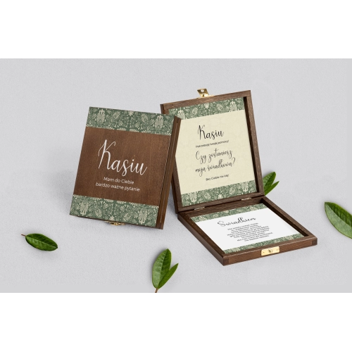 Prośba o&nbsp;świadkowanie - brązowe puzzle Vintage Motyw 2