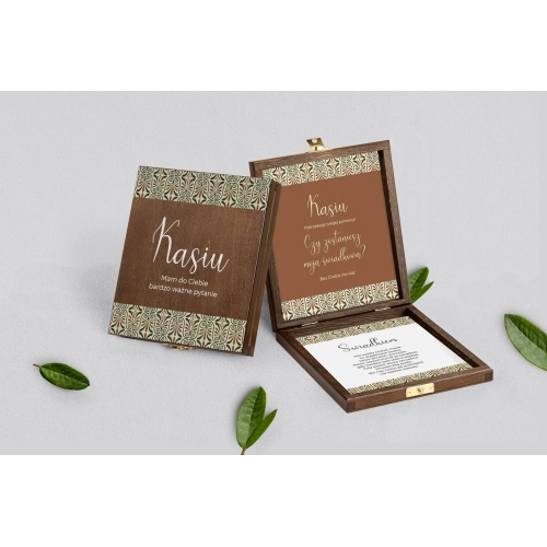 Prośba o&nbsp;świadkowanie - brązowe puzzle Vintage Motyw 3