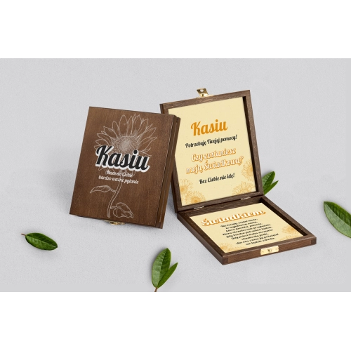 Prośba o&nbsp;świadkowanie - brązowe puzzle Sunflowers Motyw 1