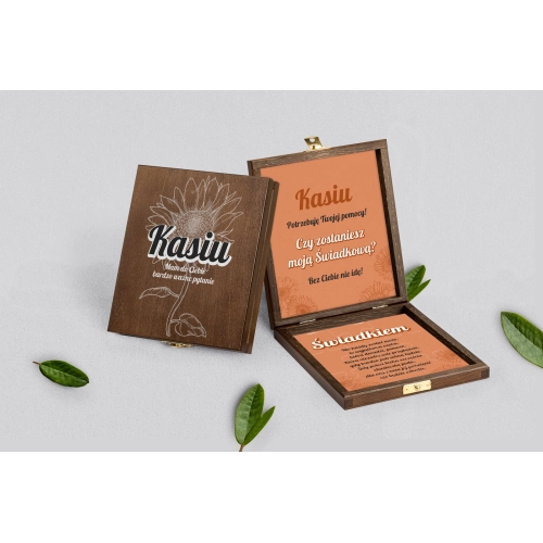 Prośba o&nbsp;świadkowanie - brązowe puzzle Sunflowers Motyw 2