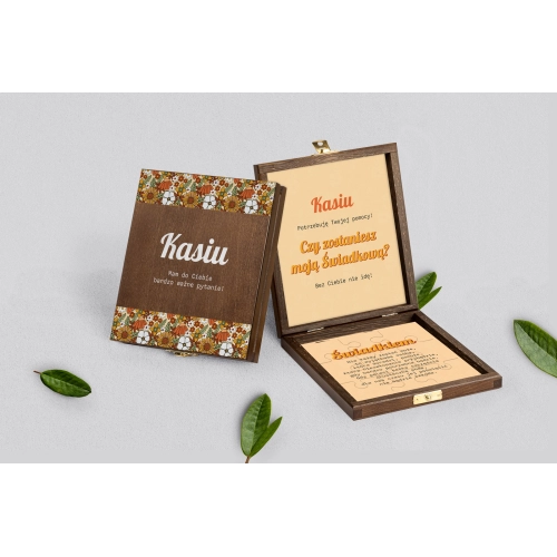 Prośba o&nbsp;świadkowanie - brązowe puzzle Retro Style Motyw 1