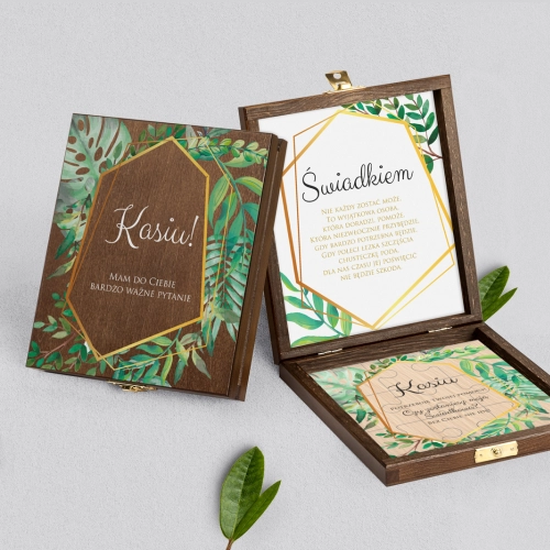 Prośba o świadkowanie - brązowe puzzle Flowers & Frame Motyw 2