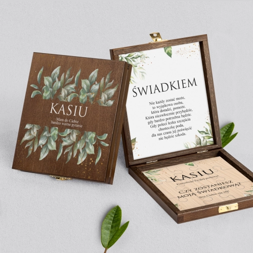 Prośba o świadkowanie - brązowe puzzle Leaves Motyw 1