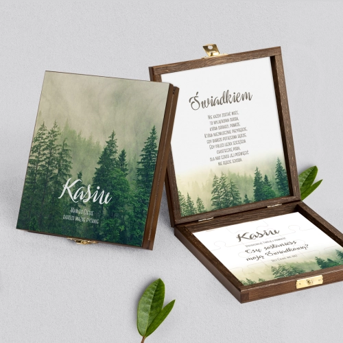 Prośba o świadkowanie - brązowe puzzle Forest - Motyw 1