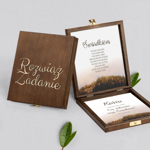Prośba o świadkowanie - brązowe puzzle Forest - Motyw 3