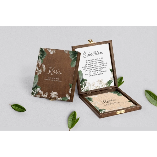 Prośba o świadkowanie - brązowe puzzle Soft Motyw 1