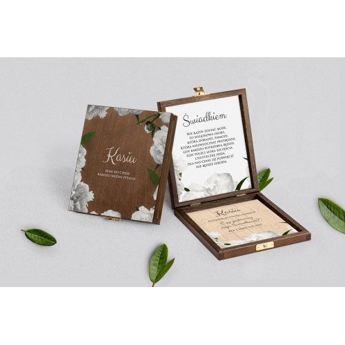 Prośba o świadkowanie - brązowe puzzle Soft Motyw 3