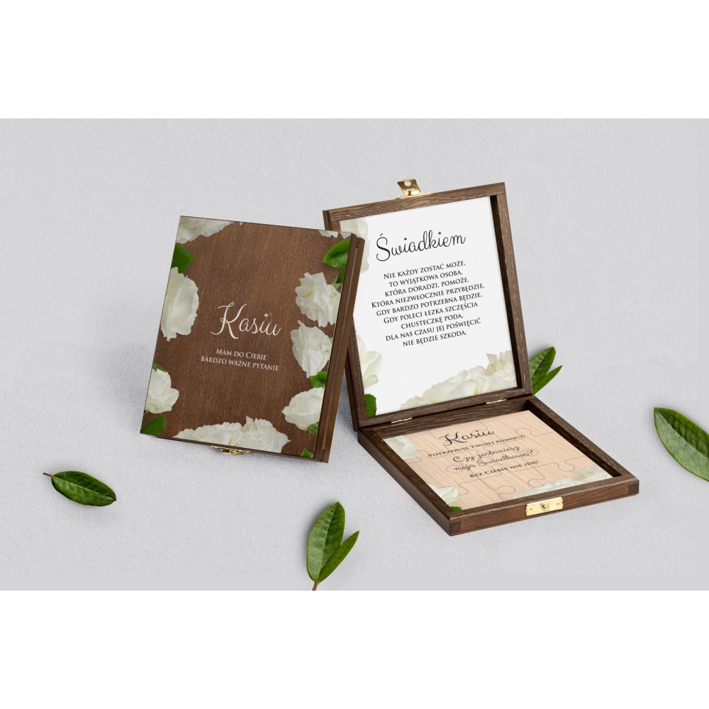 Prośba o świadkowanie - brązowe puzzle Soft Motyw 4