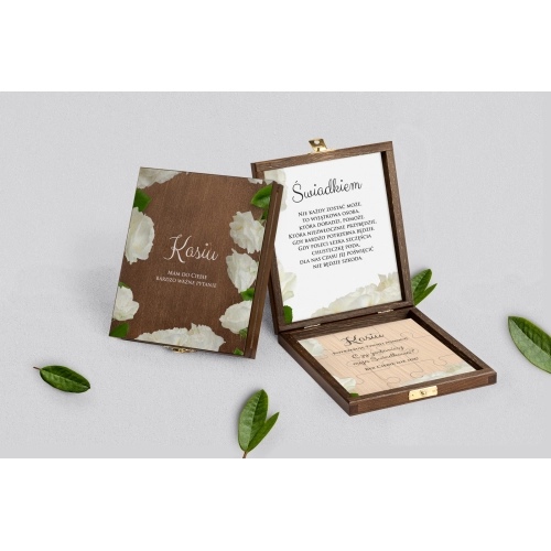 Prośba o&nbsp;świadkowanie - brązowe puzzle Soft Motyw 4