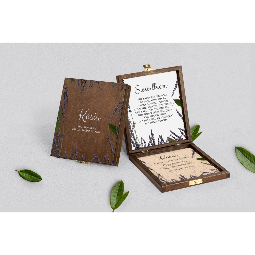 Prośba o&nbsp;świadkowanie - brązowe puzzle Soft Motyw 5