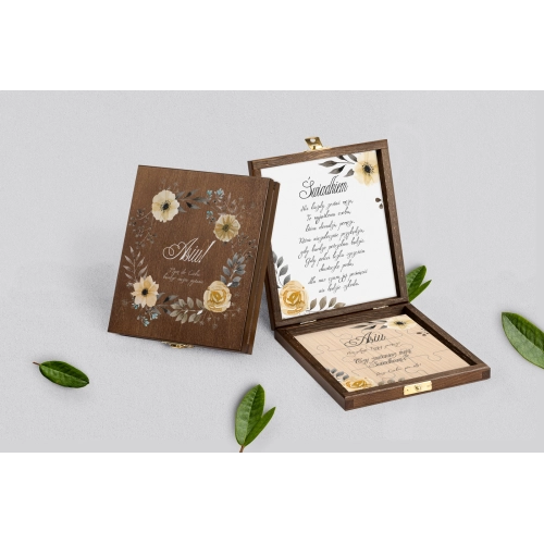 Prośba o świadkowanie - brązowe puzzle Akwarelowe Wianki Motyw 4