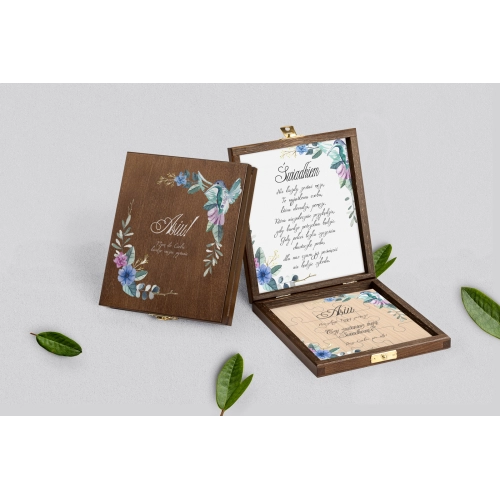 Prośba o świadkowanie - brązowe puzzle Akwarelowe Wianki Motyw 8