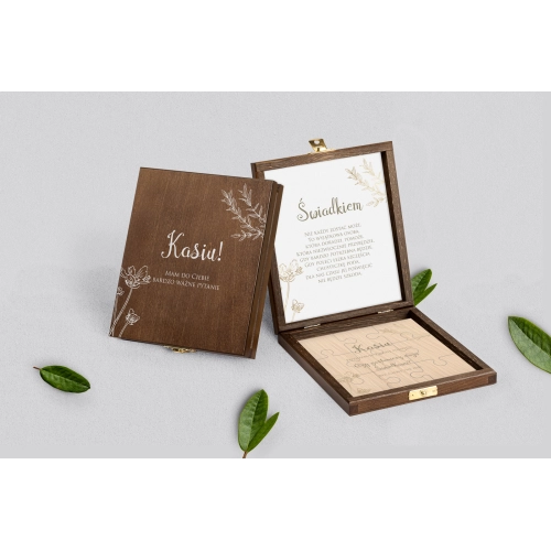 Prośba o świadkowanie - brązowe puzzle Fiori Motyw 4