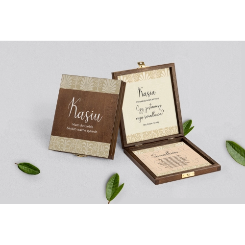 Prośba o świadkowanie - brązowe puzzle Vintage Motyw 1