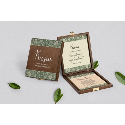 Prośba o świadkowanie - brązowe puzzle Vintage Motyw 2