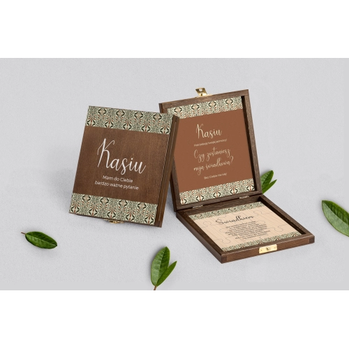 Prośba o świadkowanie - brązowe puzzle Vintage Motyw 3