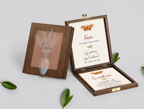 Prośba o świadkowanie - brązowe puzzle Butterflies - Motyw 4