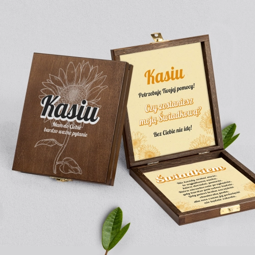 Prośba o świadkowanie - brązowe puzzle Sunflowers Motyw 1