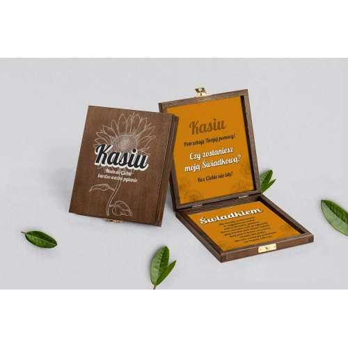 Prośba o świadkowanie - brązowe puzzle Sunflowers Motyw 3