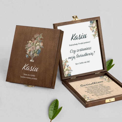 Prośba o świadkowanie - brązowe puzzle Rustic Summer Motyw 1