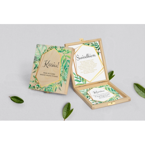 Prośba o&nbsp;świadkowanie - naturalne puzzle Flowers & Frame Motyw 2