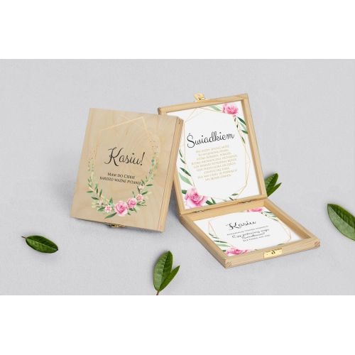 Prośba o&nbsp;świadkowanie - naturalne puzzle Flowers & Frame Motyw 4