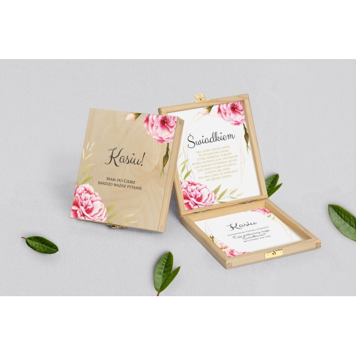 Prośba o&nbsp;świadkowanie - naturalne puzzle Flowers & Frame Motyw 5