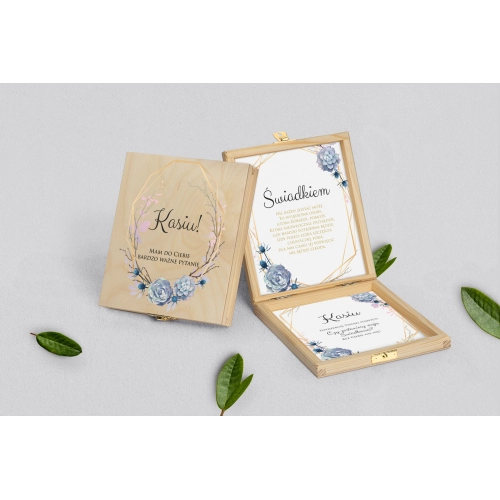 Prośba o&nbsp;świadkowanie - naturalne puzzle Flowers & Frame Motyw 6