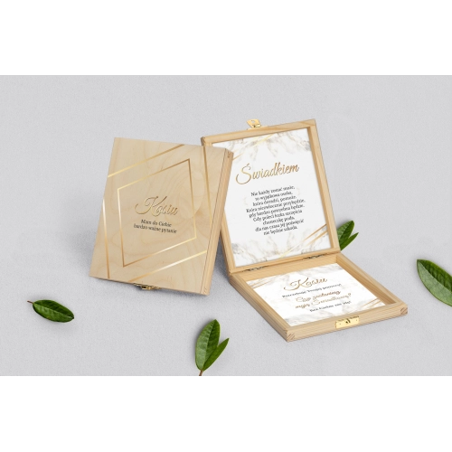 Prośba o&nbsp;świadkowanie - naturalne puzzle Marmur & Złoto Motyw 1