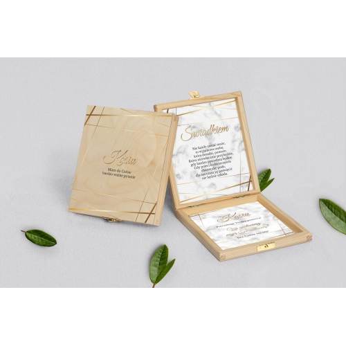 Prośba o&nbsp;świadkowanie - naturalne puzzle Marmur & Złoto Motyw 2