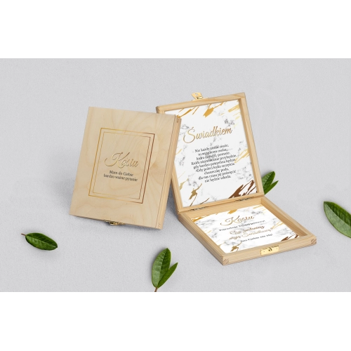 Prośba o&nbsp;świadkowanie - naturalne puzzle Marmur & Złoto Motyw 3