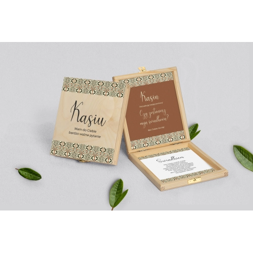 Prośba o&nbsp;świadkowanie - naturalne puzzle Vintage Motyw 3