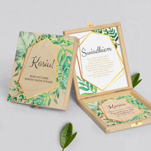 Prośba o świadkowanie - naturalne puzzle Flowers & Frame Motyw 2