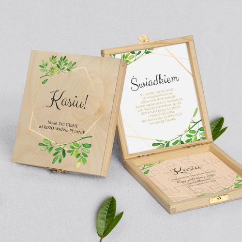 Prośba o świadkowanie - naturalne puzzle Flowers & Frame Motyw 3