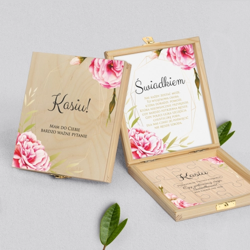 Prośba o świadkowanie - naturalne puzzle Flowers & Frame Motyw 5