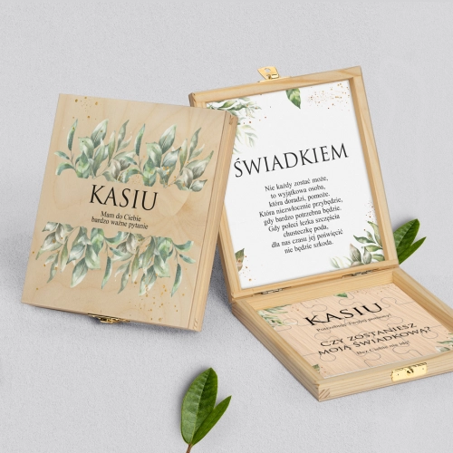 Prośba o świadkowanie - naturalne puzzle Leaves Motyw 1