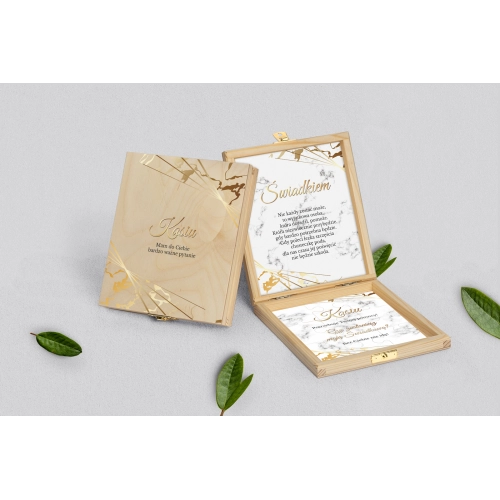 Prośba o świadkowanie - naturalne puzzle Marmur & Złoto Motyw 4