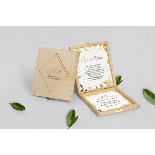 Prośba o świadkowanie - naturalne puzzle Marmur & Złoto Motyw 5