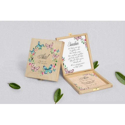 Prośba o świadkowanie - naturalne puzzle Akwarelowe Wianki Motyw 3