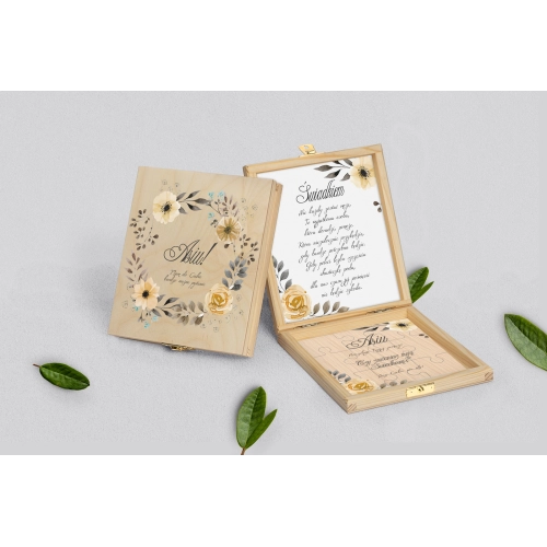 Prośba o świadkowanie - naturalne puzzle Akwarelowe Wianki Motyw 4