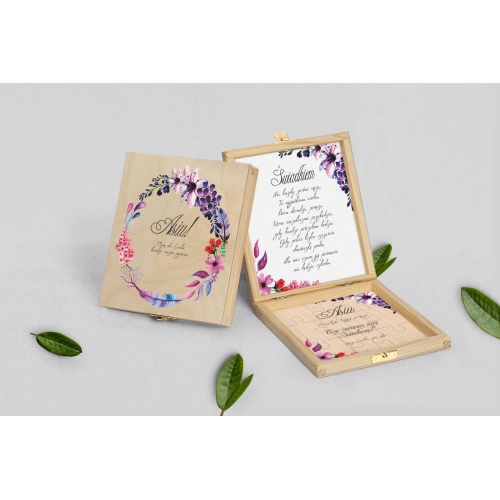 Prośba o świadkowanie - naturalne puzzle Akwarelowe Wianki Motyw 7