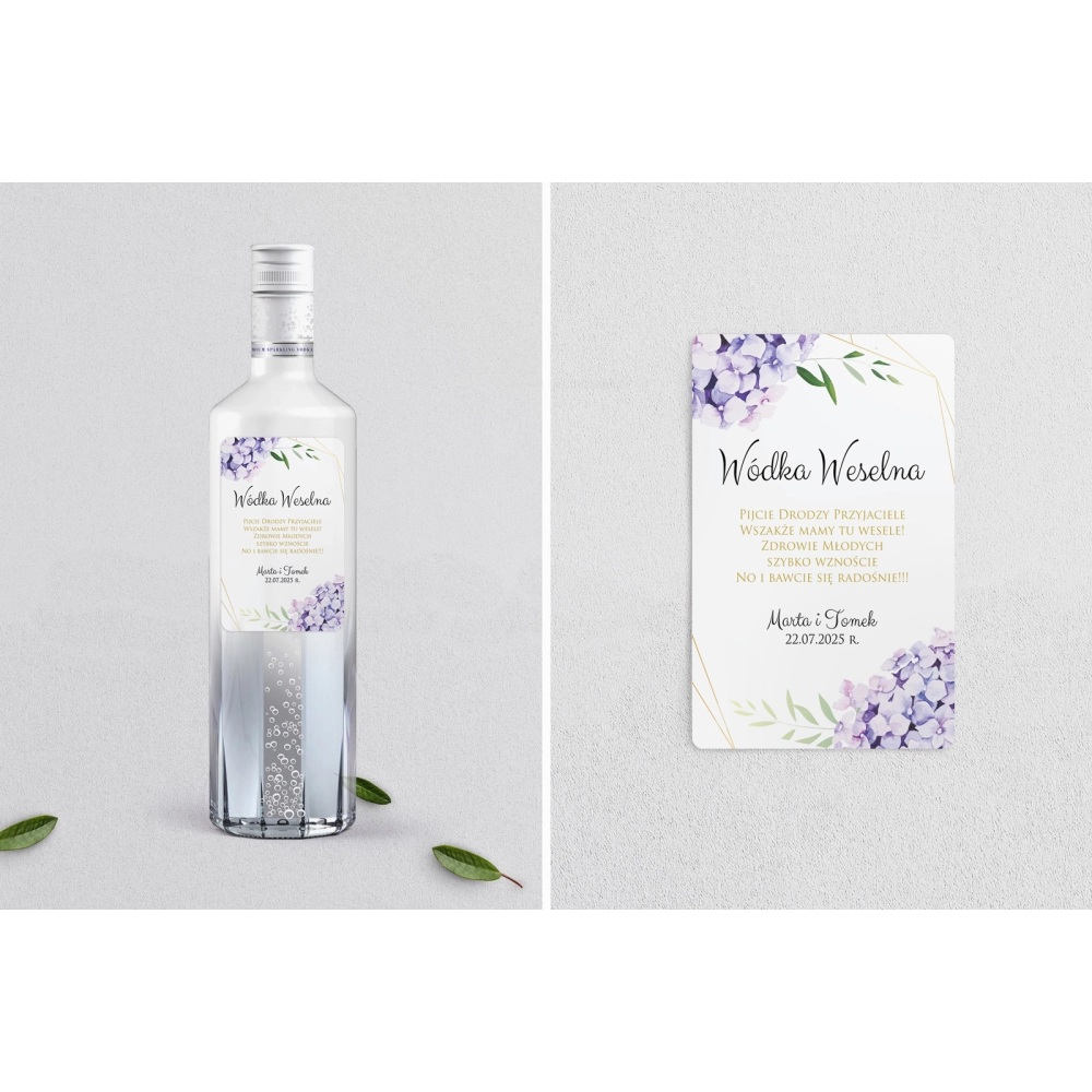 Naklejki na alkohol - Flowers & Frame Motyw 1
