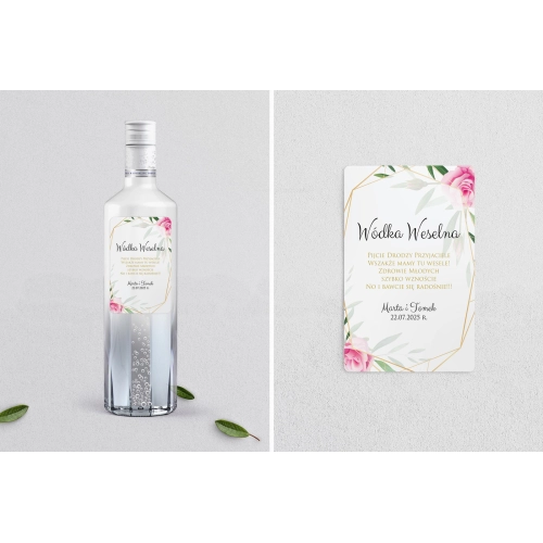 Naklejki na alkohol - Flowers & Frame Motyw 4