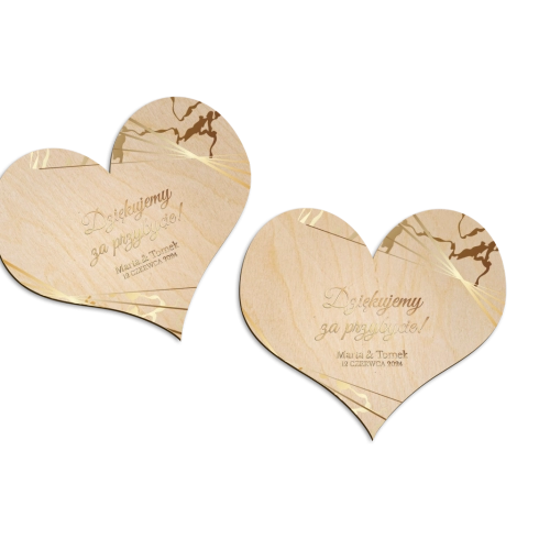 Magnes Serce - Marmur & Złoto - Motyw 4