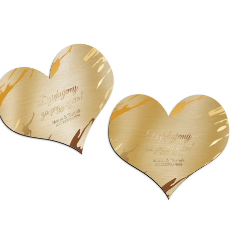 Magnes Serce - Marmur & Złoto - Motyw 3